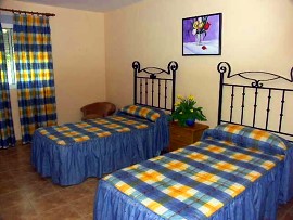 The holiday apartments: bedroom. Holiday apartments, pool, Benidorm, Costa Blanca